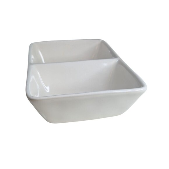 Rae Dunn Artisan Collection Ceramic Divided Dish With Gold Lips & Muah Text - Picture 2 of 7